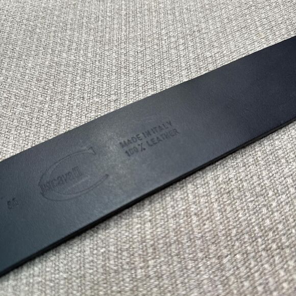 Vintage Just Cavalli 90s black leather belt statement buckle gems rhinestones - Picture 8 of 8